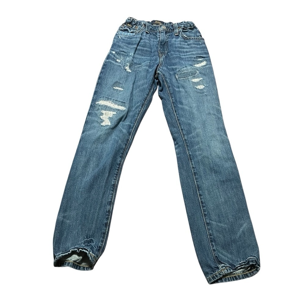 Polo Ralph Lauren Kids Blue Jeans Classic Preppy Denim Patchwork Size 12 Vintage